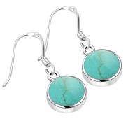 Turquoise Round Sterling Silver Earrings